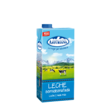 Semi-skimmed milk, carton 1L.  ASTURIANA